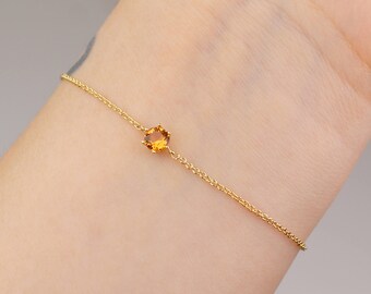 November birthstone, birthstone bracelet, best friend gift, birthday gift, birthstone jewelry, citrine bracelet, Swarovski, bracelet, gold