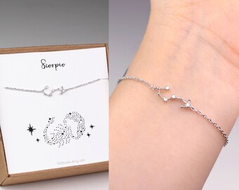 Scorpio bracelet, horoscope bracelet, constellation bracelet, zodiac jewelry, horoscope jewelry, scorpio jewelry, zodiac bracelet, gift