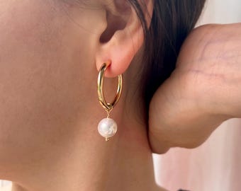 Chunky Hoop Clip On Earrings, Pearl Clip On, Gold Hoop Clip On, Invisible Clip On, Huggie Clip On, Non Pierced Hoop Earrings, No Pierce NF44
