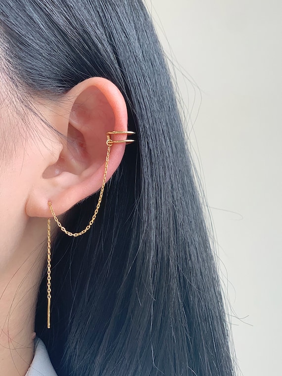 TATIANA】(silver925) French Ribbon Tie EarJacket Earring