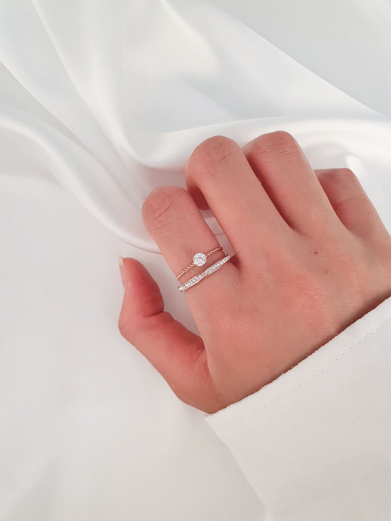 Thin Rose Gold Stacking Ring Stackable Rings Layering Rings Etsy