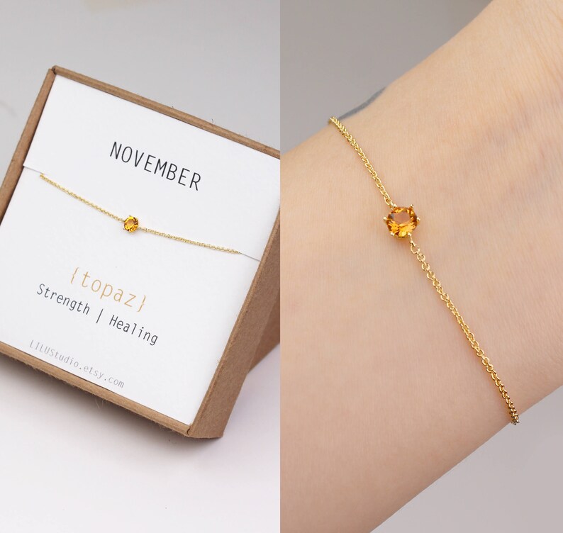 November birthstone birthstone bracelet best friend gift Etsy