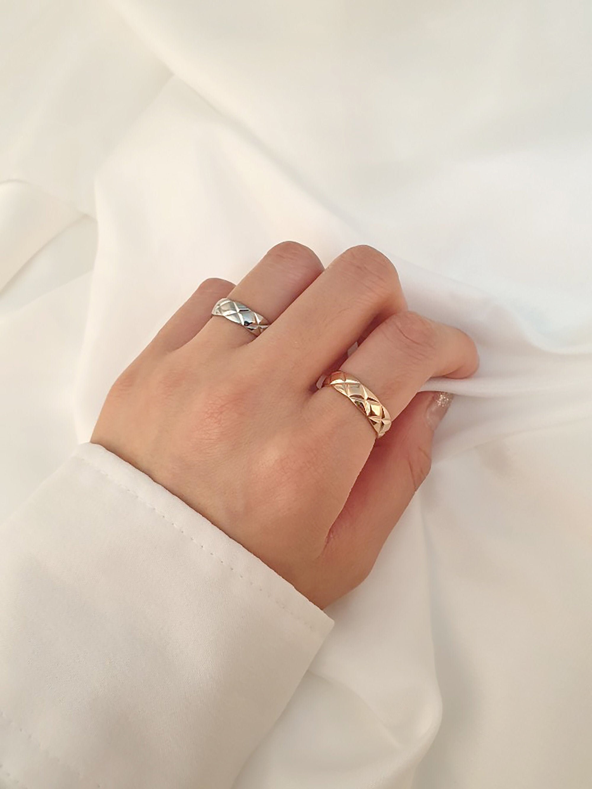 Embossed ring stackable ring everyday ring minimal Etsy