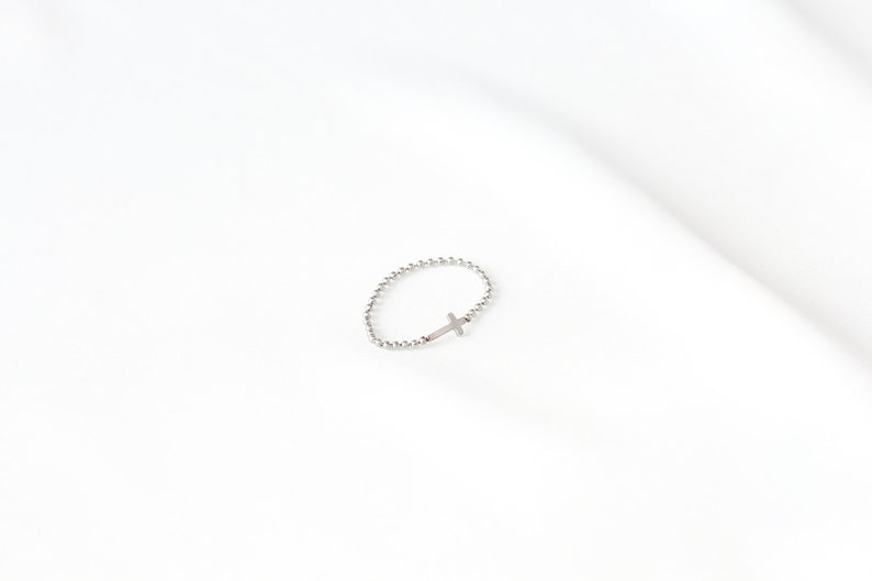 stackable rings layering rings for women tiny cross ring dainty Thin ball stacking ring rose gold surgical steel simple thin ring