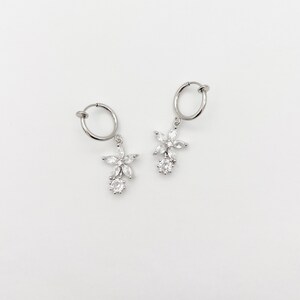 Farfalla Non Forato Argento Cristallo Bottone Diamante Clip Orecchini - Foto 4