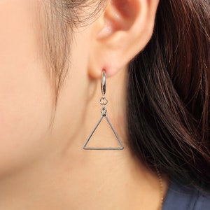 Clip on earrings, no piercing, non pierced, triangle, earrings, gold, no pierce, minimal, gold, earring, clipon earrings, ear cuff, gift
