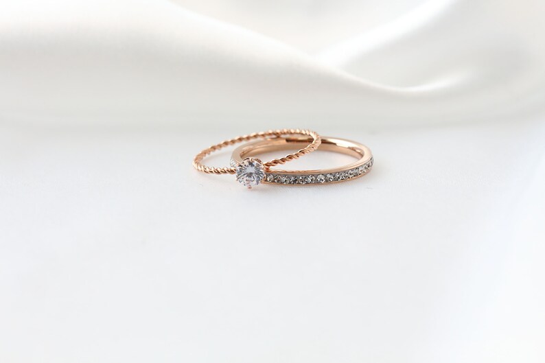 Thin Rose Gold Stacking Ring Stackable Rings Layering Rings Etsy