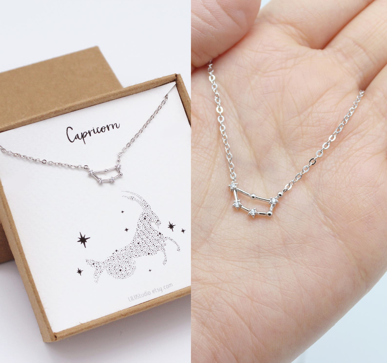 Capricorn Necklace Zodiac Jewelry Capricorn Jewelry Etsy