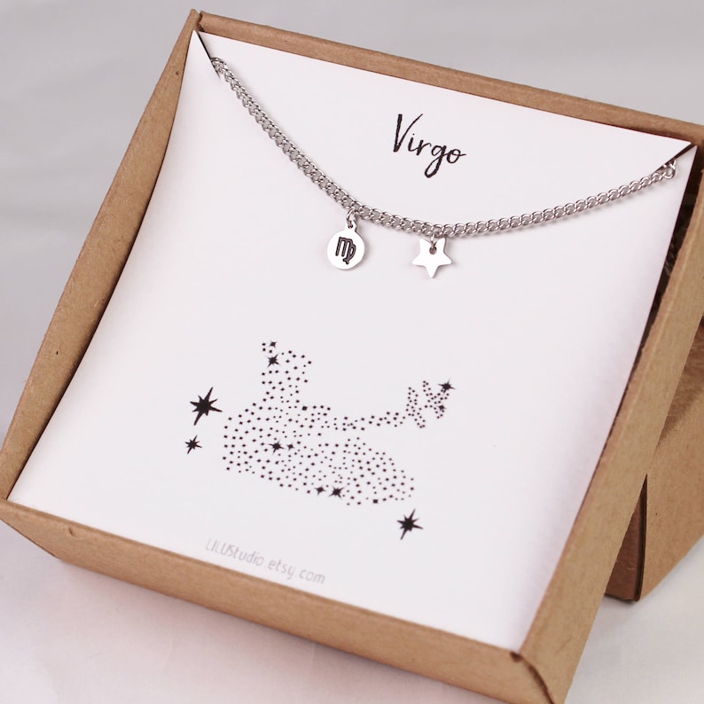constellation Virgo gift Virgo star sign Virgo jewelry anklet Virgo zodiac Virgo horoscope zodiac jewelry silver horoscope jewelry