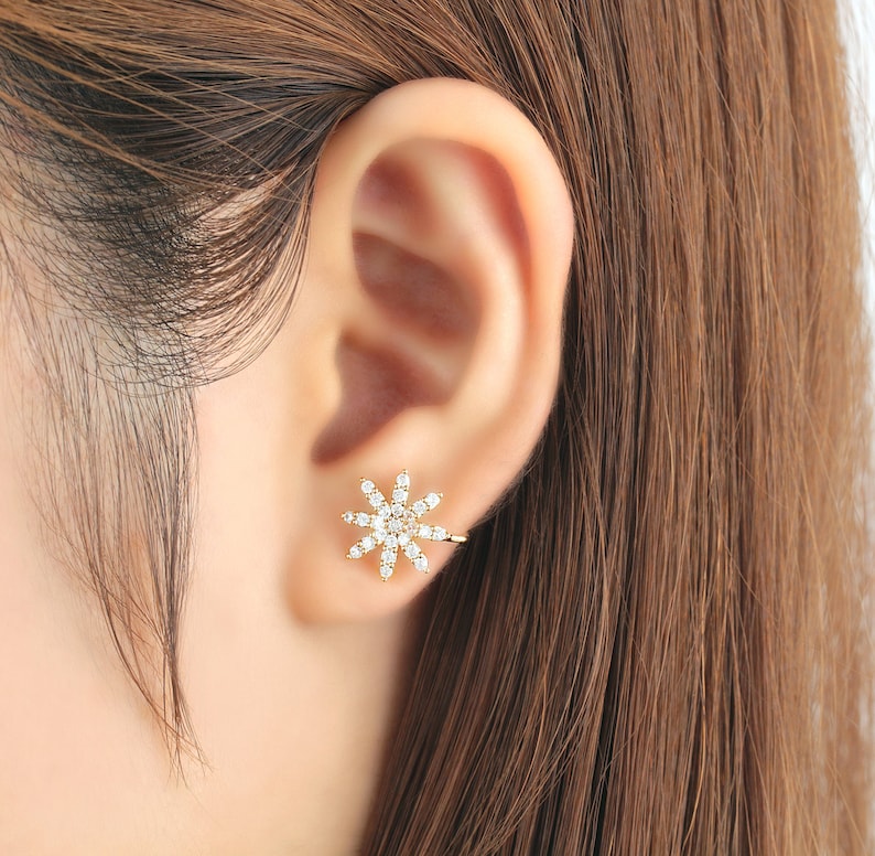 Ear Cuff No Piercing Non Pierced Ear Jacket Cubic Zirconia Etsy