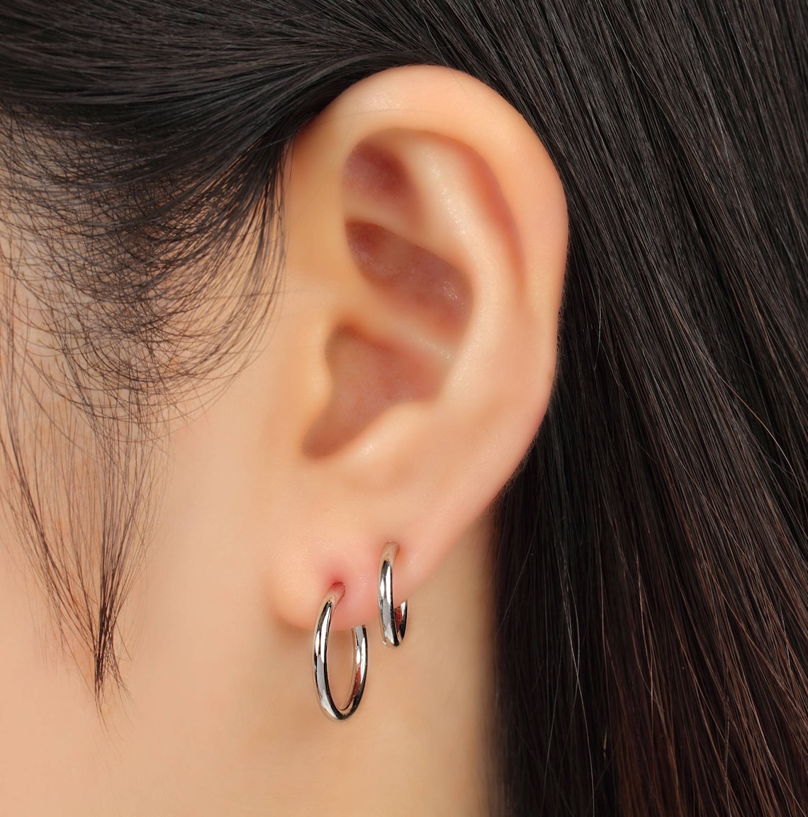 No piercing non pierced hoop earring no pierce minimal Etsy
