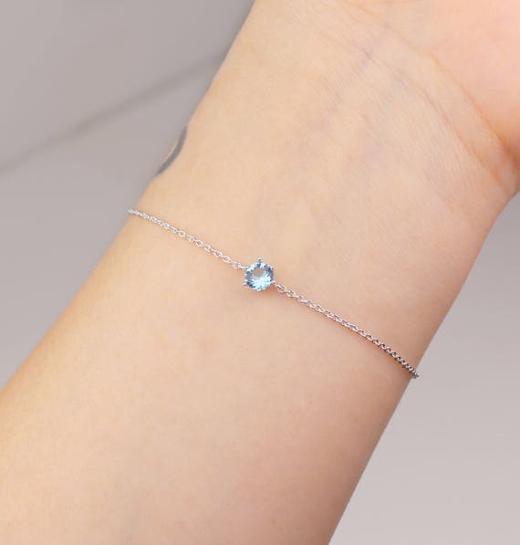 Aquamarine birthstone deals bracelet