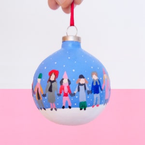 Festive hand-painted Christmas illustrated bauble image 2