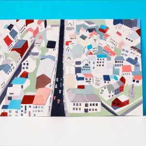 Colourful Illustrated Giclée Print of Iceland image 1