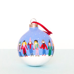 Festive hand-painted Christmas illustrated bauble image 3