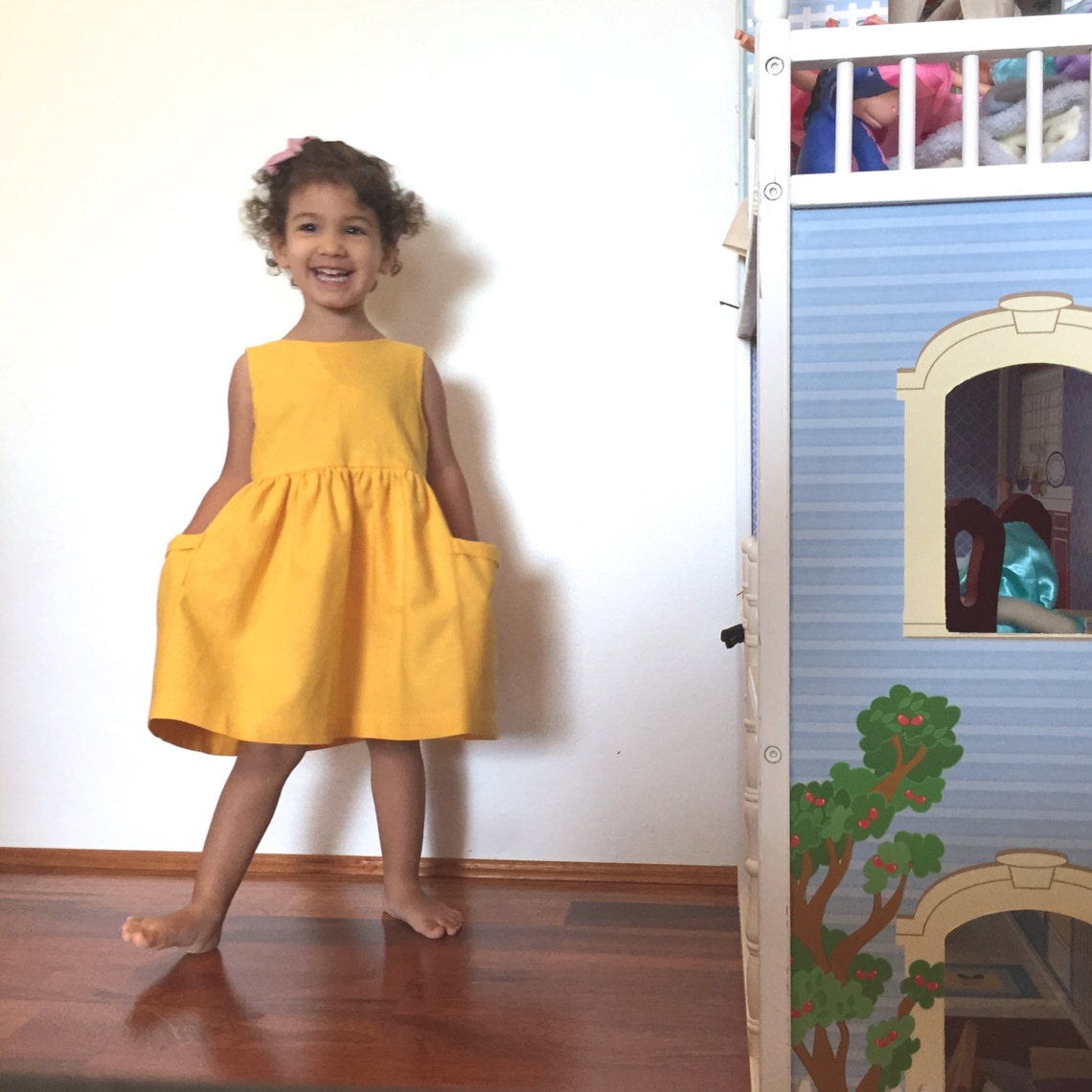 Yellow Toddler Dress Birthday Outfit Dress with Pockets Etsy