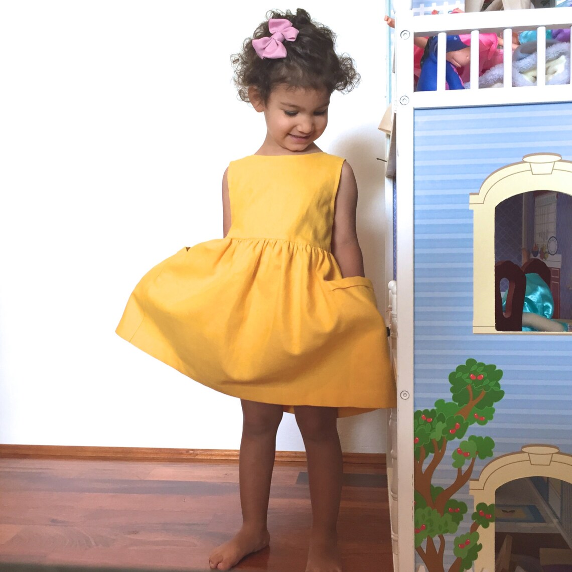 Yellow Toddler Dress Birthday Outfit Dress with Pockets Etsy