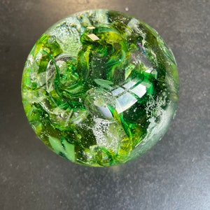 Green Pet Memorial Glass Orb, Pet Cremation Glass Keepsake, Rainbow bridge, Pet Ashes, Mind Blown Studio, Artisan, Memorial Suncatcher, USA