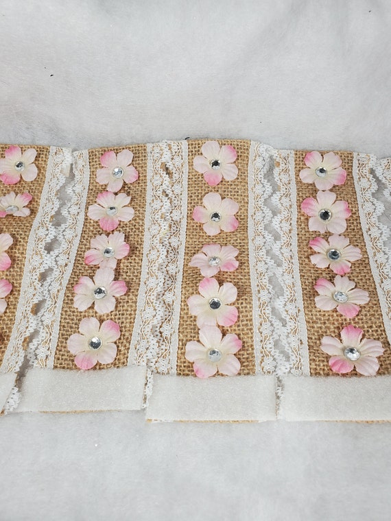 Burlap and Lace Ribbon Napkin Holders Set of 4 Etsy