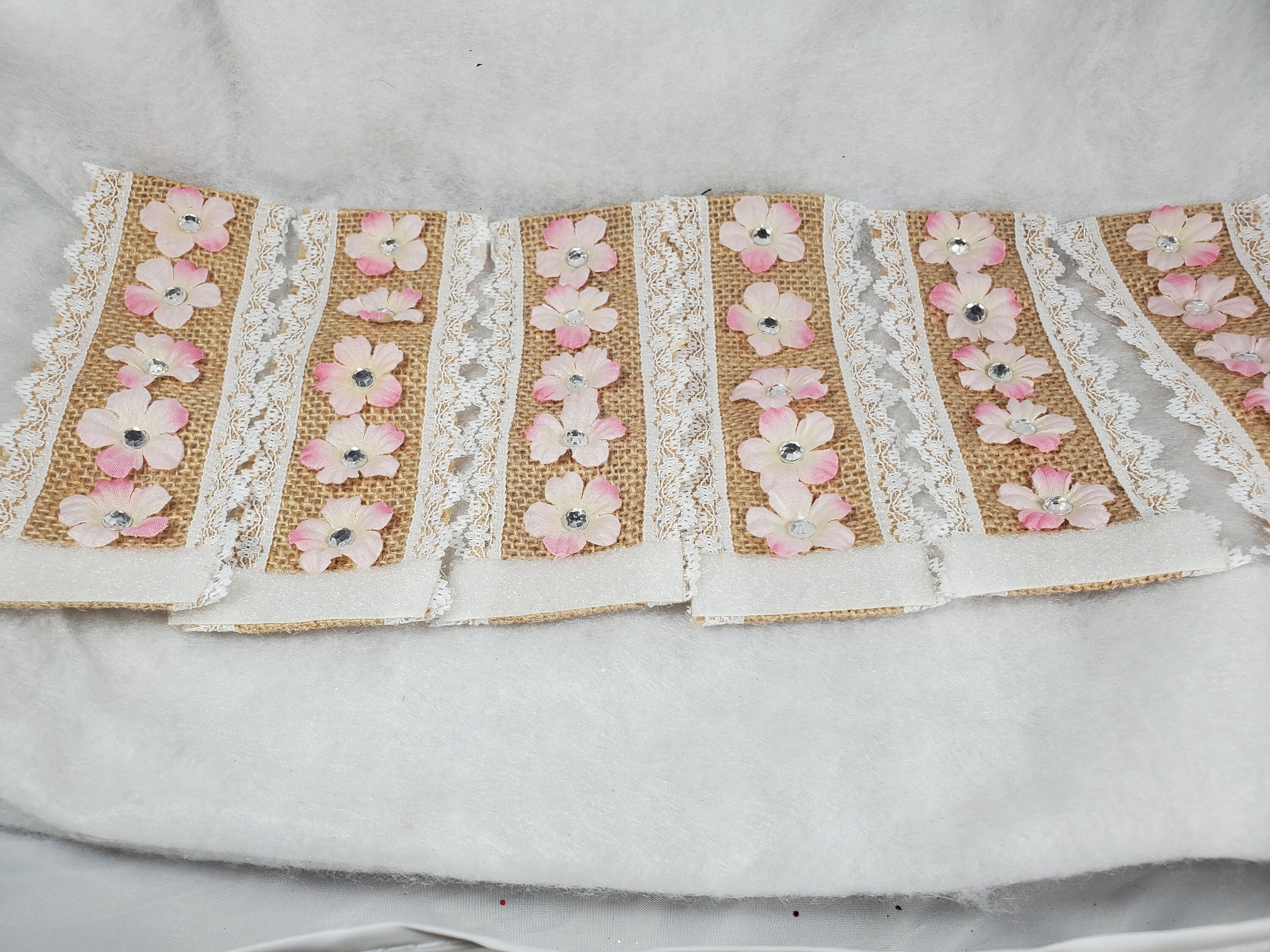 Burlap and Lace Ribbon Napkin Holders set of 4 Etsy