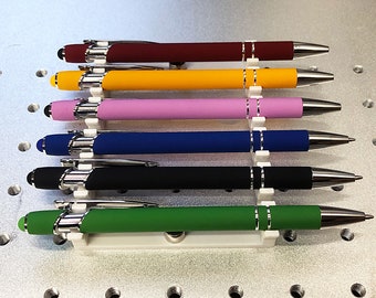 Pen / Pencil Jig for Fiber Laser Engraving. 3D printed from PETG plastic. Holds 6 pieces