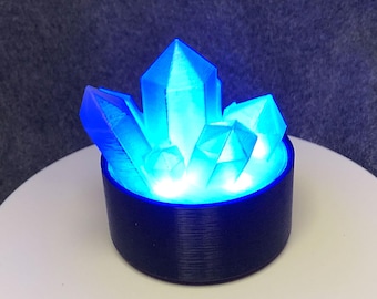 Crystal Sculpture LED Lamp with Many Colors 3D Printed