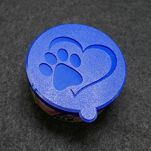 Cat Food Can Lid 3D Printed Choose Your Color Set of 2