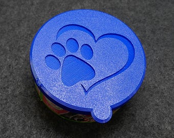 Cat Food Can Lid 3D Printed Choose Your Color Set of 2
