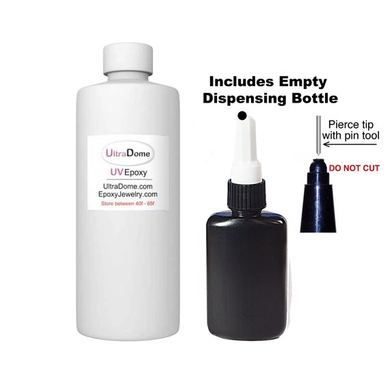 Ultradome UV Epoxy Resin for Jewelry and Polymer Clay 8oz Bottle With Empty  Dispensing Bottle 