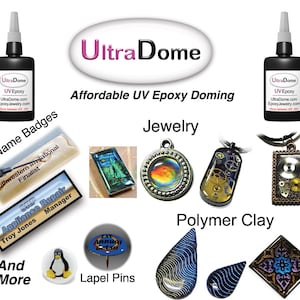 UltraDome UV Epoxy Resin for Jewelry and Polymer Clay 8oz bottle. This is a refill, no dispensing tip included.
