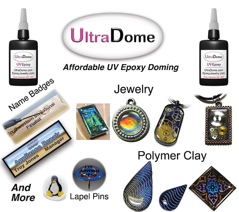 UltraDome UV Epoxy Resin for Jewelry and Polymer Clay 8oz bottle. This is a refill, no dispensing tip included. image 1