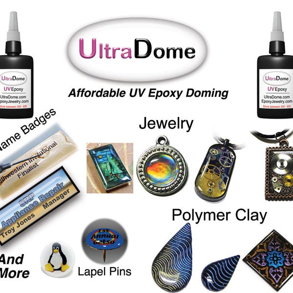 UltraDome UV Epoxy Resin for Jewelry and Polymer Clay 2oz bottle