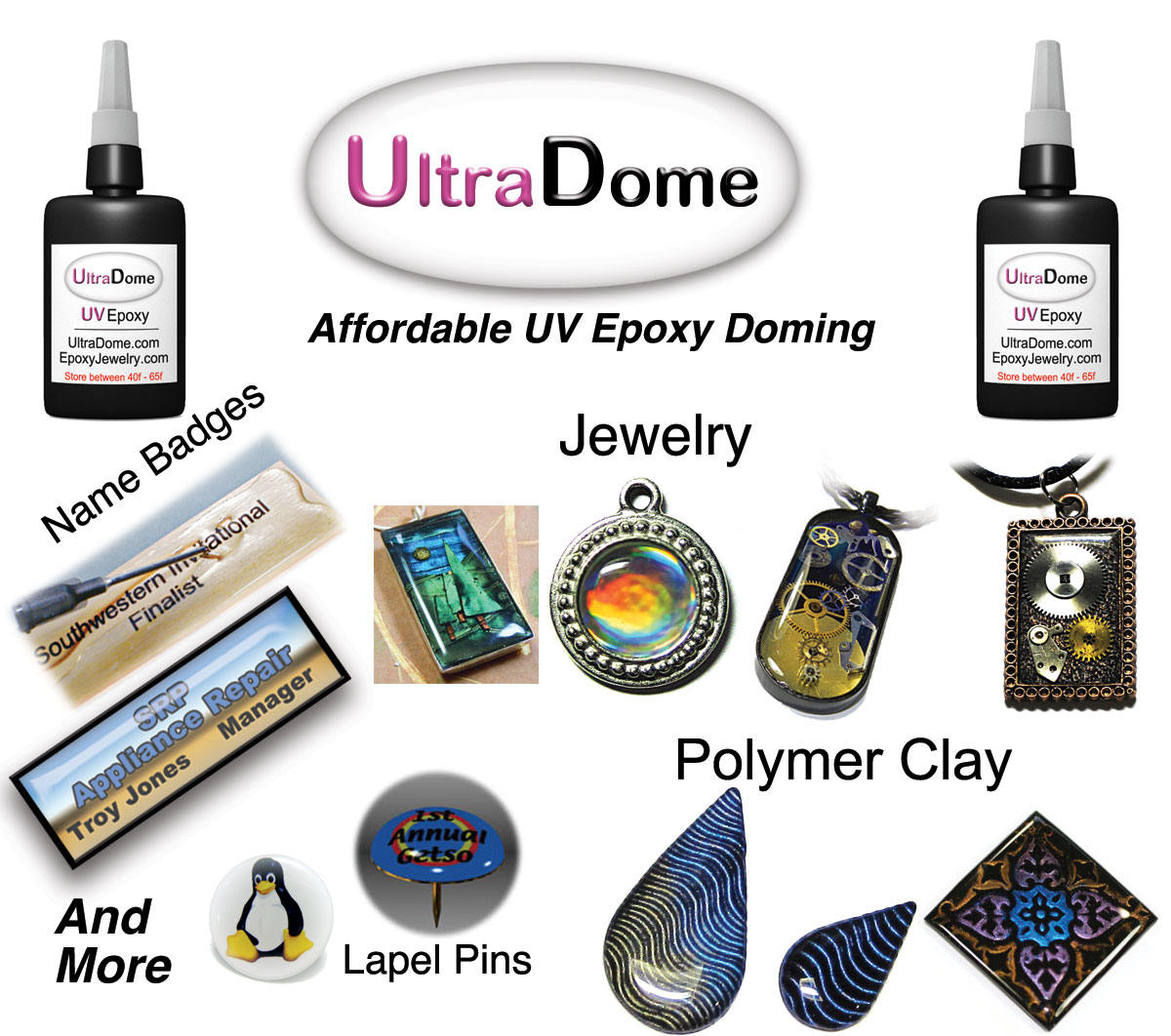 Ultradome UV Epoxy Resin for Jewelry and Polymer Clay 2oz Bottle 