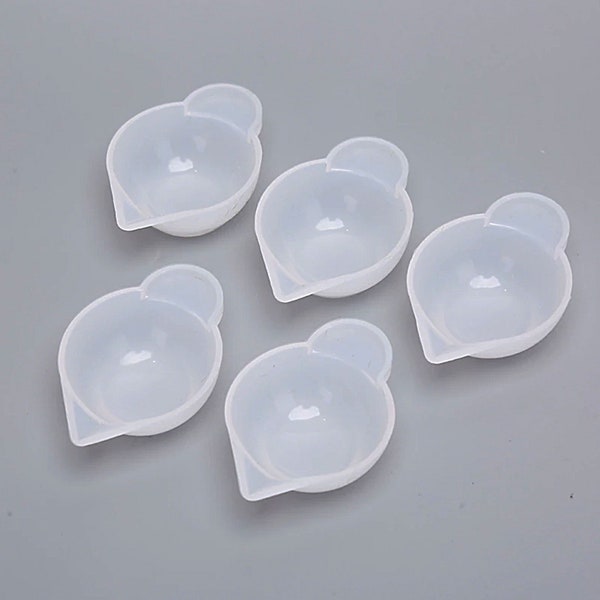 Set of 5 Mini Silicone Mixing / Pouring Cups. Perfect For Resin