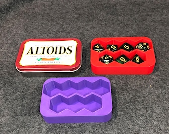 Insert de rangement pour dés Altoid imprimé en 3D (boîte et dés non inclus)