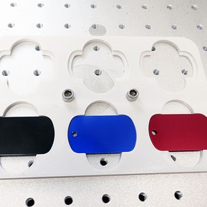 Fiber Laser Dog Tag Jig. 3D Printed