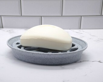 3D Printed Soapdish. Printed in PLA (vegan, made from plants) in Faux Marble. Soap Not included.