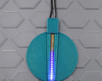 3D Printed Blue LED Meteor Shower Necklace 2 modes