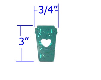 Silicone Mold of To Go Coffee Cup With Heart Center 3" Tall