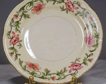 Vintage Homer Laughlin Floral San Francisco Souvenier Plate 1947