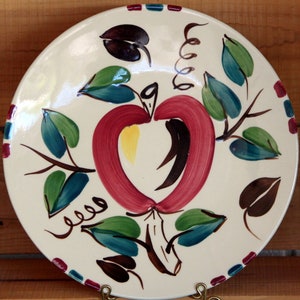 Vintage Purinton Apple Slip Ware Plato de chuletas de 12 pulgadas