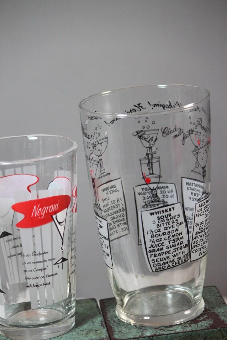 ON SALE NOW Pair of Vintage Glass Barware Cocktail Shakers