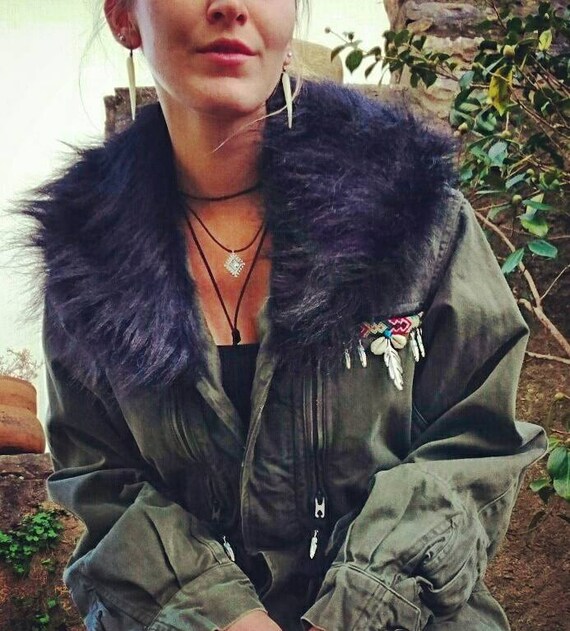 Army Jacket - Silver feather
