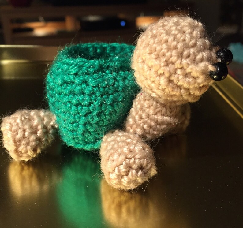 Turtle ring holder jewellery box crochet bowl.