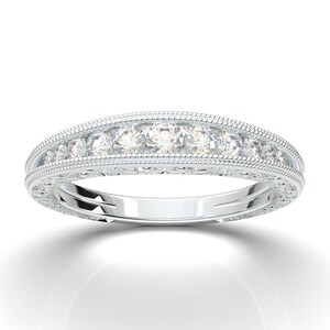 Art Deco Vintage | Diamond Wedding Band | Wedding Band | Gemstone Wedding Band | Vintage-Look Band | Art Deco Wedding Band