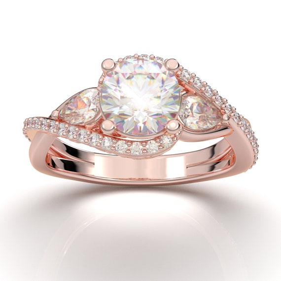 Rose gold 2024 engagement rings etsy