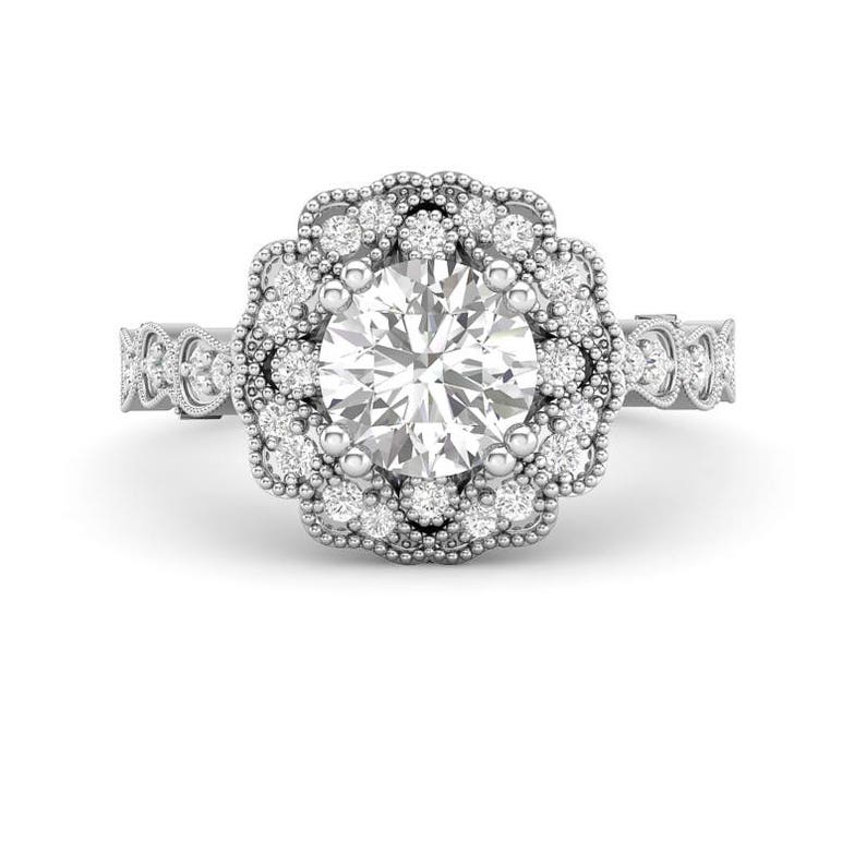 flower halo engagement ring