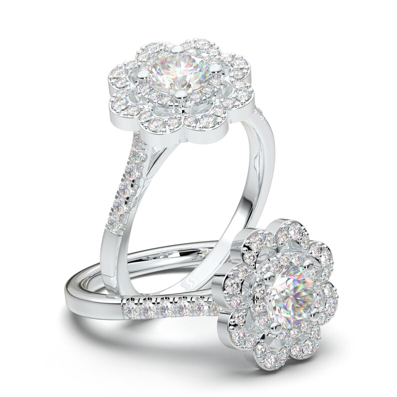 Rose Gold Engagement Ring, Classic Ring, Moissanite Engagement Ring, Natural Diamond Ring, Vintage Wedding Ring, Bridal Ring, Promise Ring image 9
