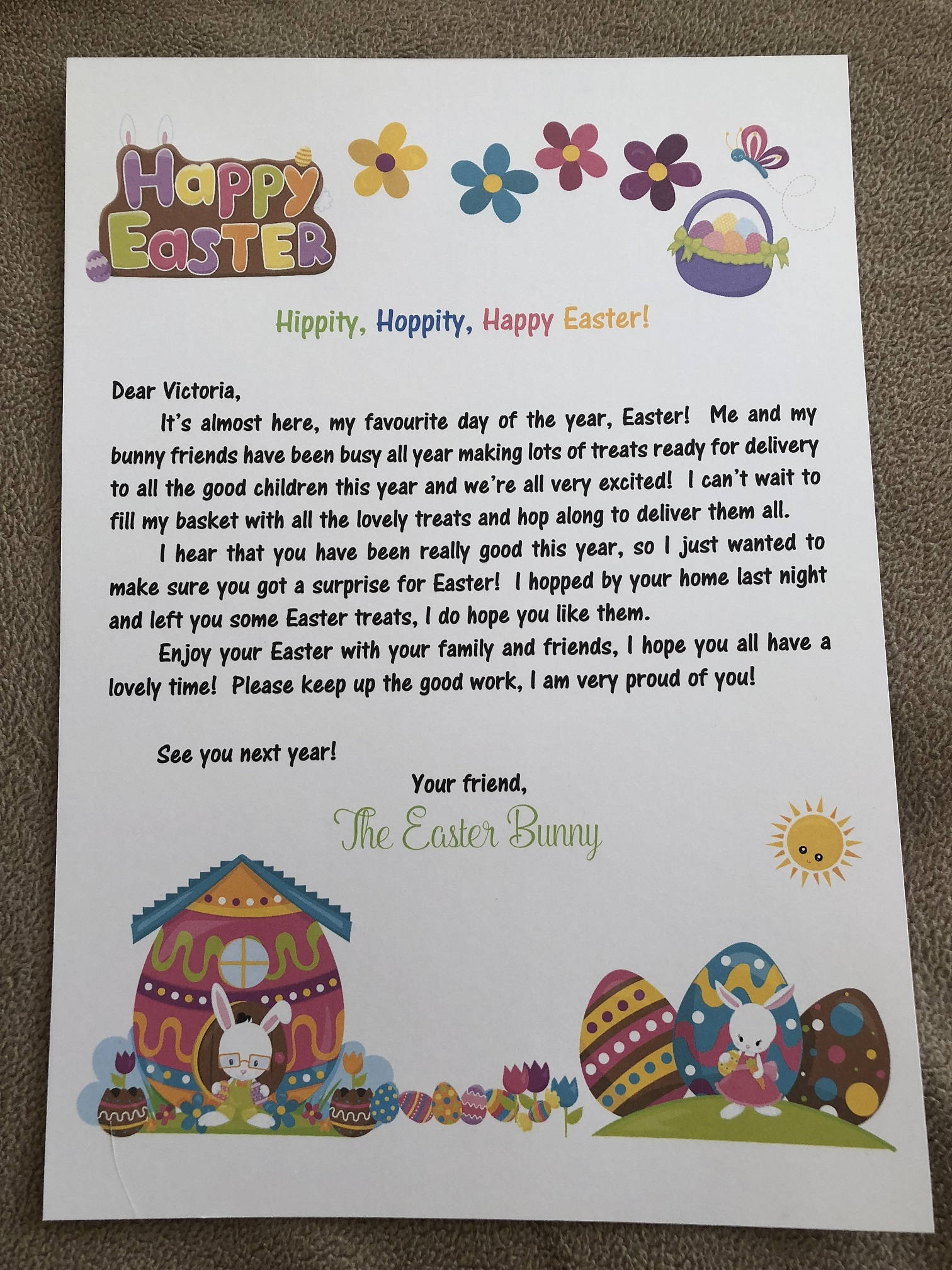 Lettre Du Lapin De Paques A Imprimer Lettre personnalisée du lapin de Pâques et certificat - Etsy France
