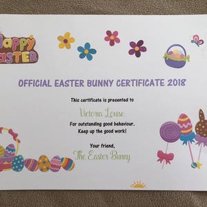 Personalised Letter from the Easter Bunny Rabbit and Certificate image 3